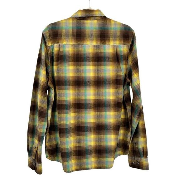 Prana Brown Plaid Button Front Shirt Shacket Size Medium - Picture 5 of 8